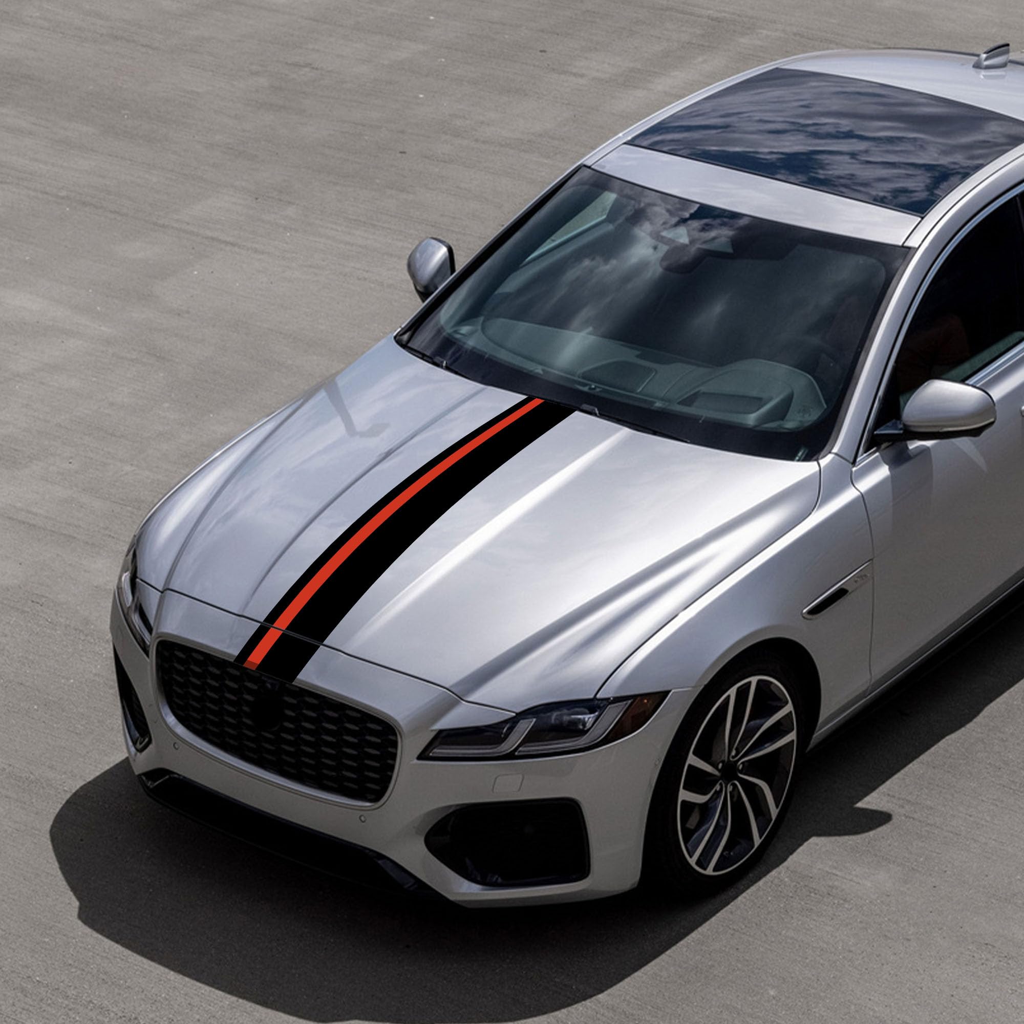 Foelony 2 PCS Racing Stripes Decals - Sporty Car Hood Vinyl